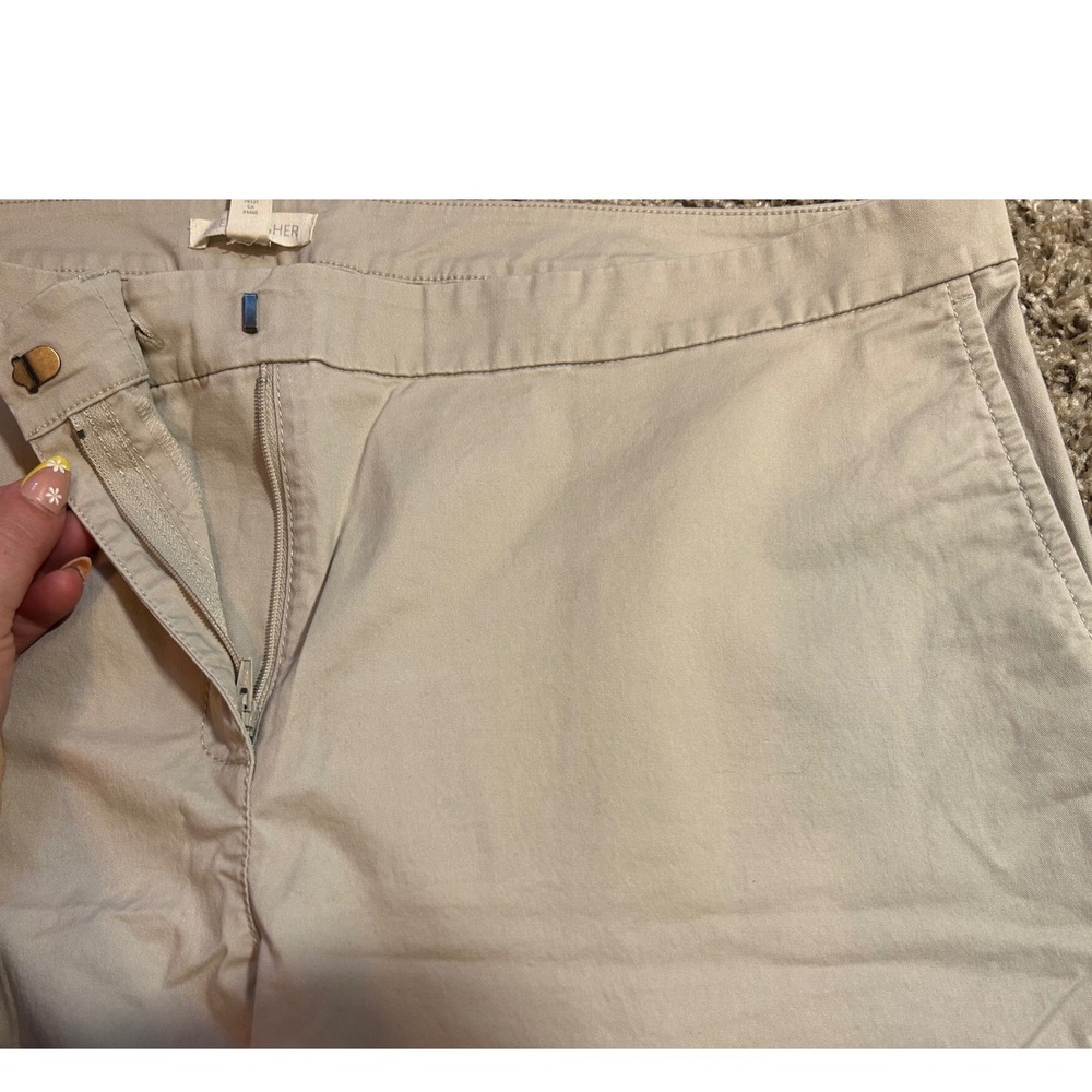 Eileen Fisher Beige Organic Cotton Tencel Tapered Ankle Pants Size 16 - Picture 4 of 8